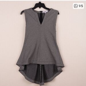 Derek Lam Black and White Houndstooth Top